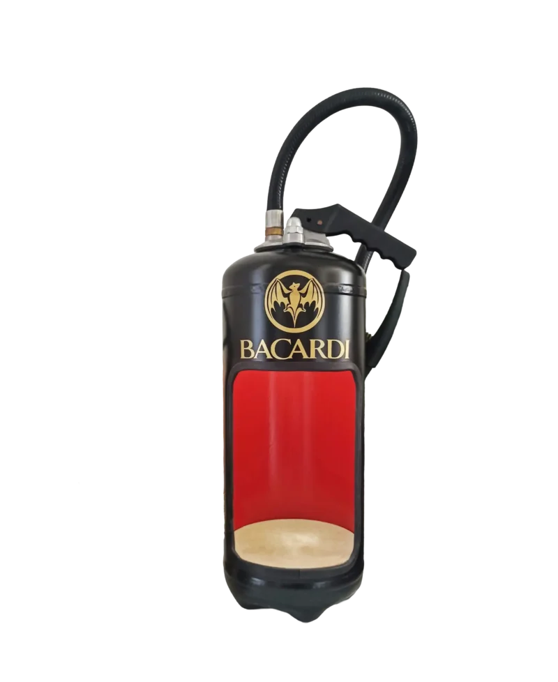Extincteur "Bacardi" noir et rouge
